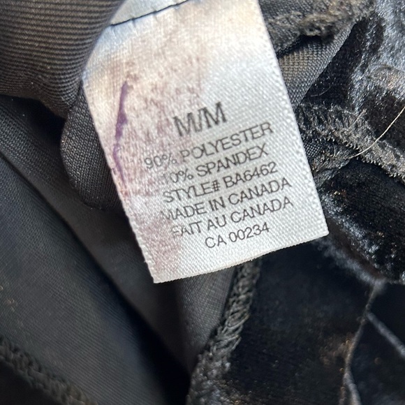 Vintage Mantles Velour Stretch Tank Top Crystal Strap Detail Black - Picture 6 of 6